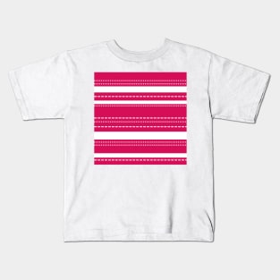 Pink and White striped pattern Kids T-Shirt